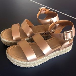 Rose gold platform sandals
